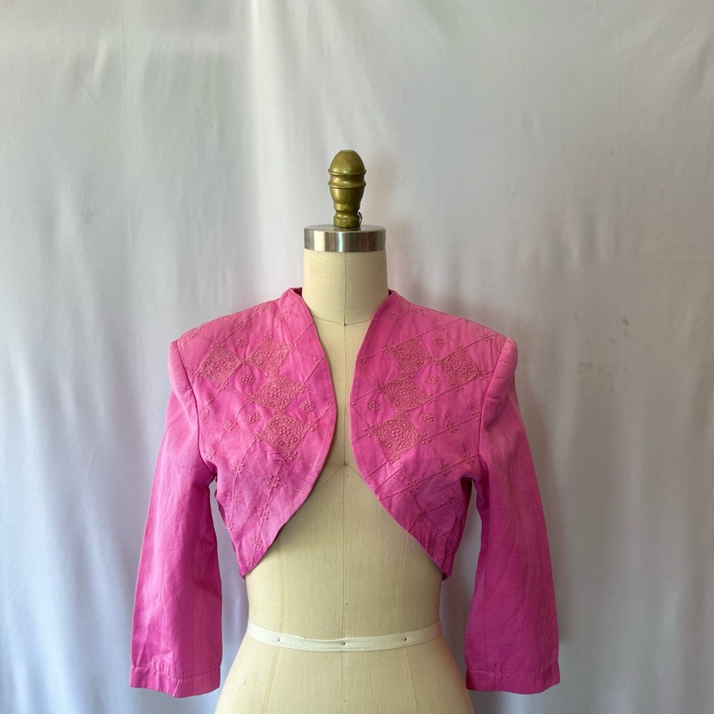 Pink Roccobarocco trend cropped jacket